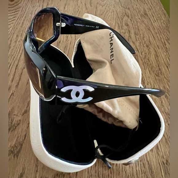 Chanel Sunglasses, Authentic, black frames with logos on and authentic case. - Picture 8 of 16